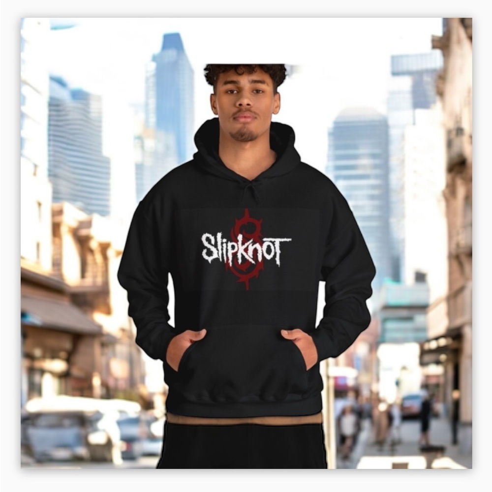 Vintage-90’s Heavymetal-Slipknot Hoody -Black -logo- red-white- EUC -SzM-🖤❤️😍​​